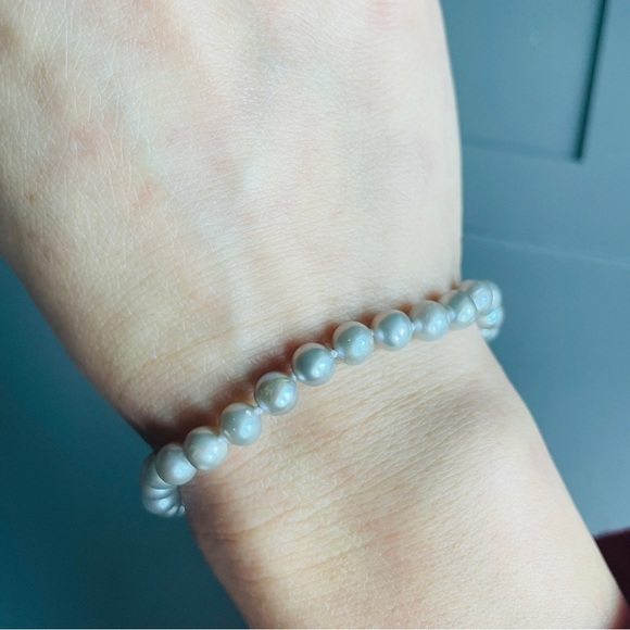 Natural Silver Pearl 14k Gold JCM Jacmel Mauritius Hand Knotted Strand B… - Picture 2 of 7